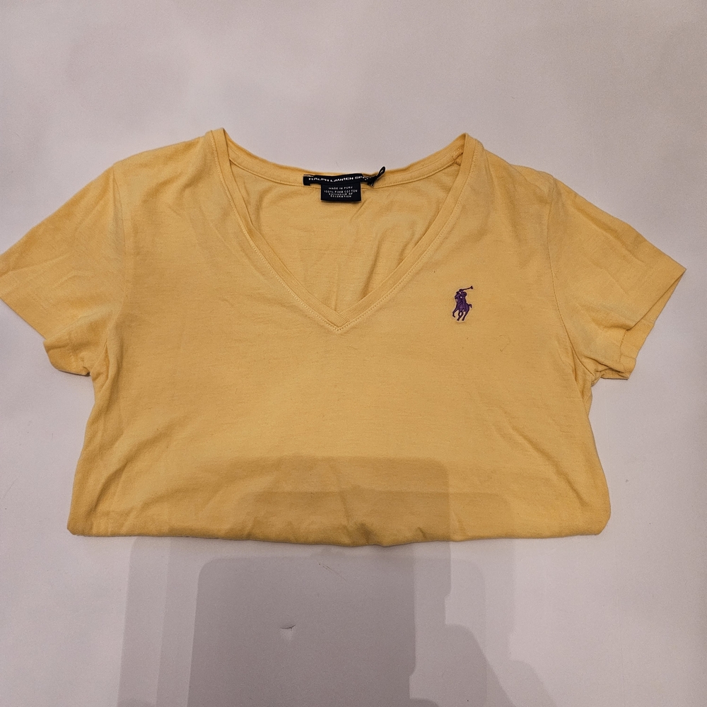 Ralph Lauren Yellow V-Neck Polo Tee